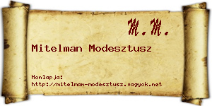 Mitelman Modesztusz névjegykártya